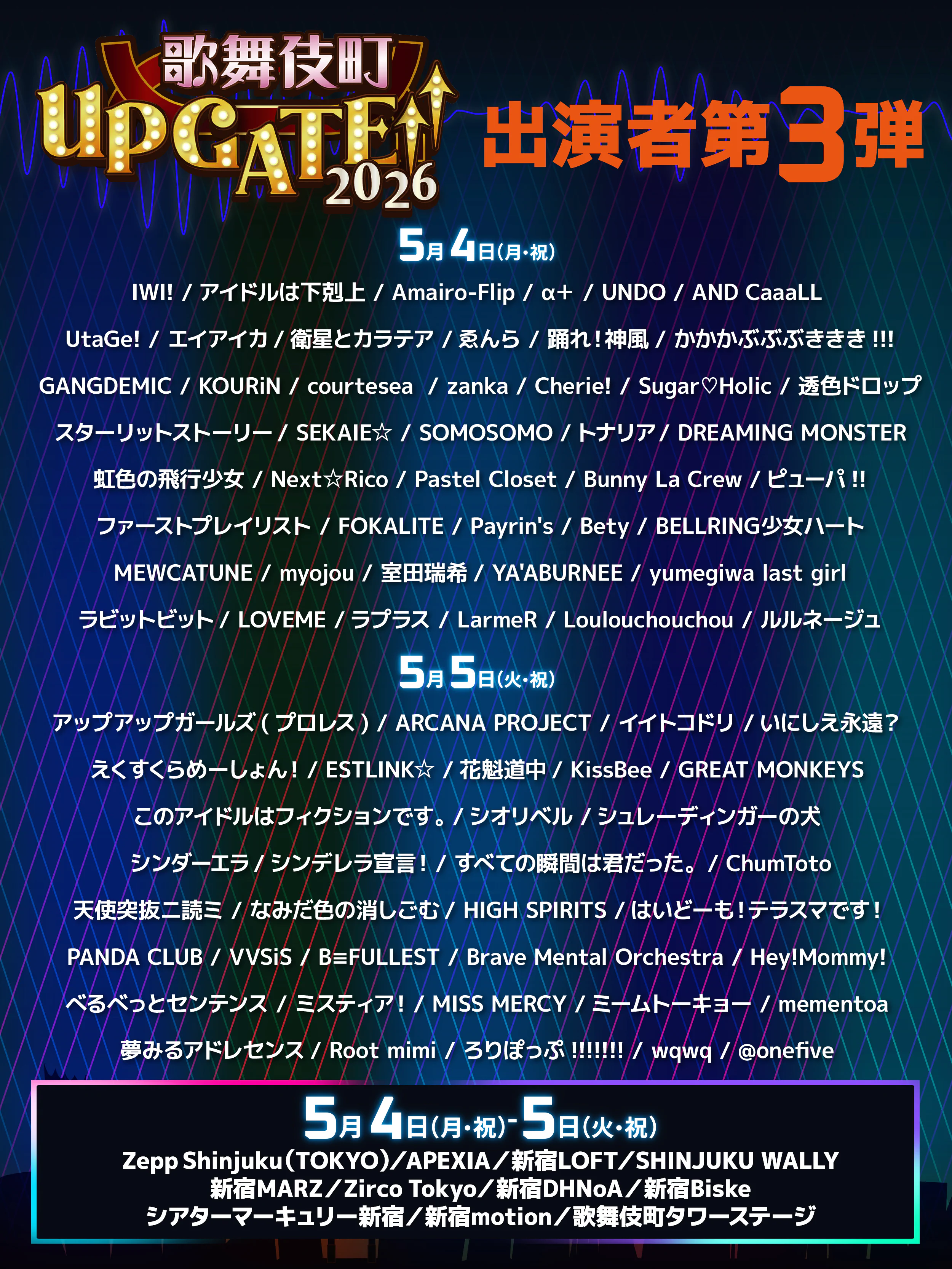 第三弾出演者発表！